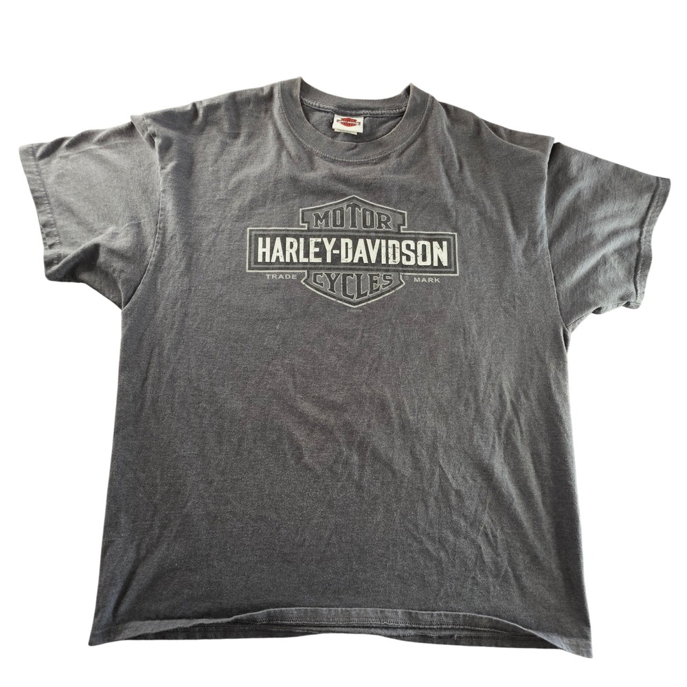 Harley-Davidson Old Fort Smith Arkansas Cannon Graphic T-Shirt Gray XL Y2k Faded